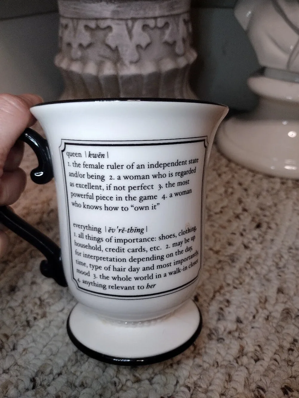 Grasslands Road "Queen of Everything" Black & White Coffee Mug - Picture 3 of 6